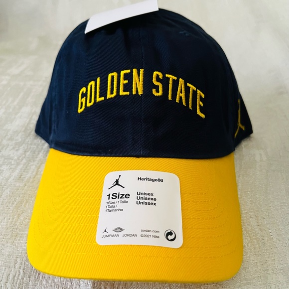Air Jordan Nike NBA Golden State Warriors Heritage 86 H86 Adjustable Hat Cap New - Picture 2 of 5